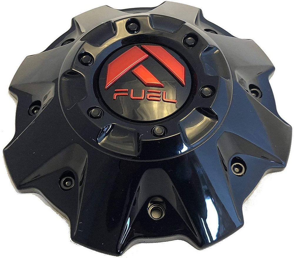 Fuel Gl-Blk/Red Cov Cap 5/6Lug-Blk Rivet