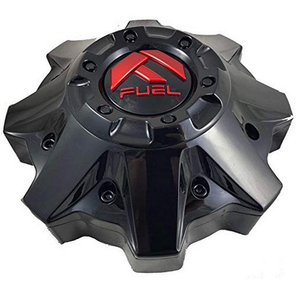Fuel Gl-Blk/Red Covered Cap 8Lug-Blk Riv
