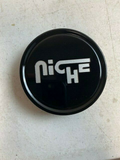 Niche 2.95" Flat Cap-Gl-Blk Silver Logo
