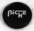 Flat Niche 3"O-Ring Cap-Flt-Blk/Chr Logo