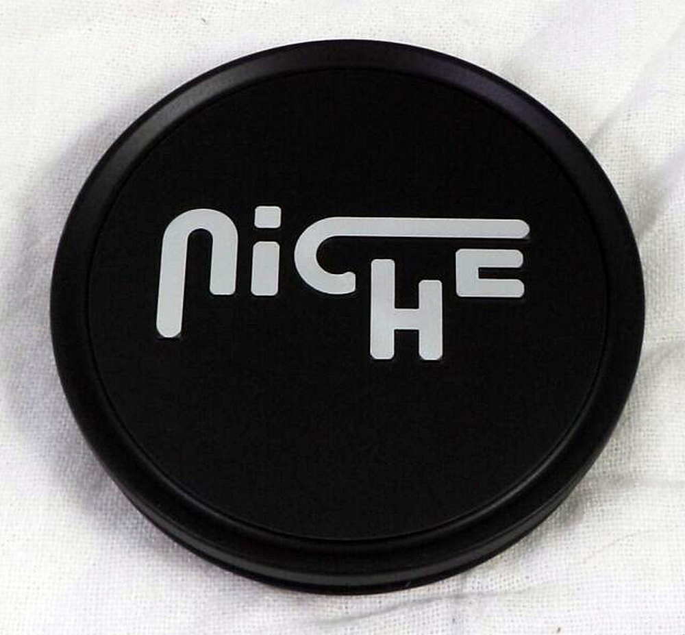 Flat Niche 3"O-Ring Cap-Flt-Blk/Chr Logo