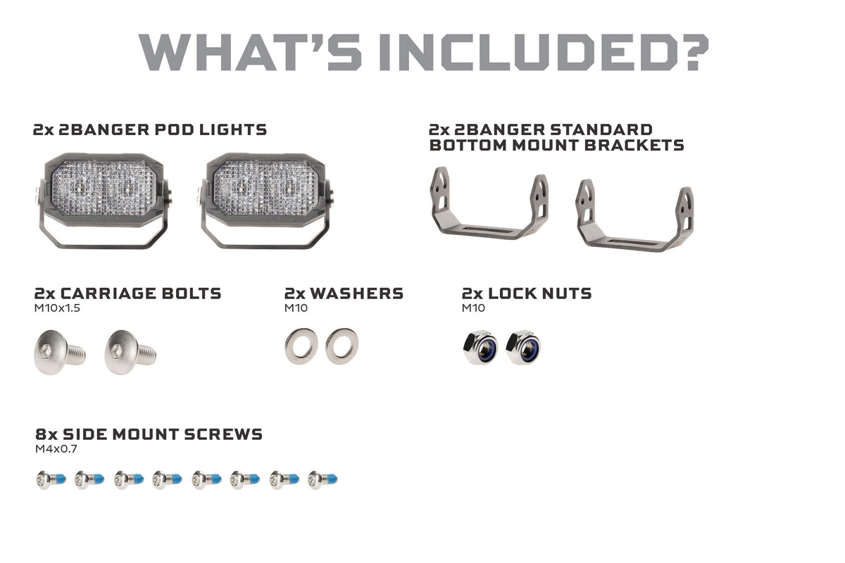 Morimoto 2Banger HXB LED Pods (Spot / White / Set)