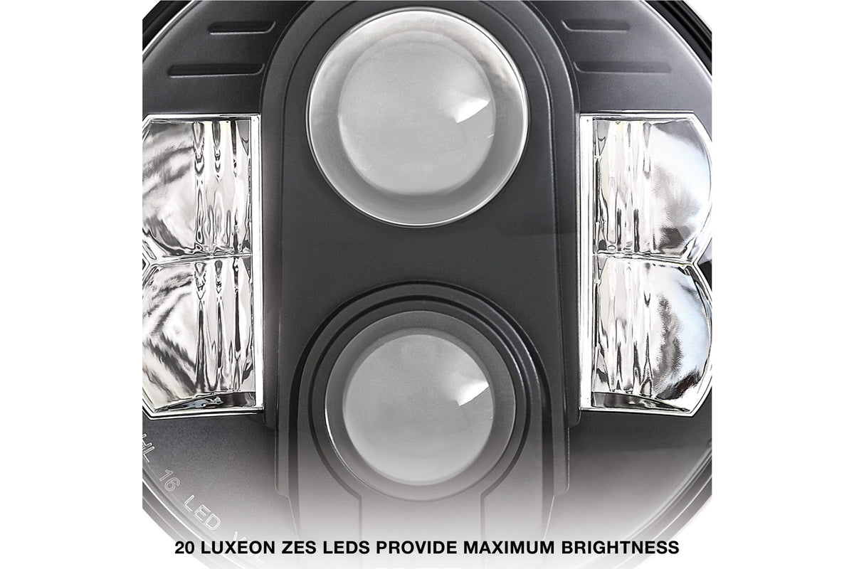 Pro Comp Jeep Headlights: 7" Round LED Hi/Lo (07-18 JK)