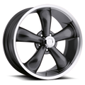Vision American Muscle Legend 5 17X7 +6 Gunmetal Machined Lip