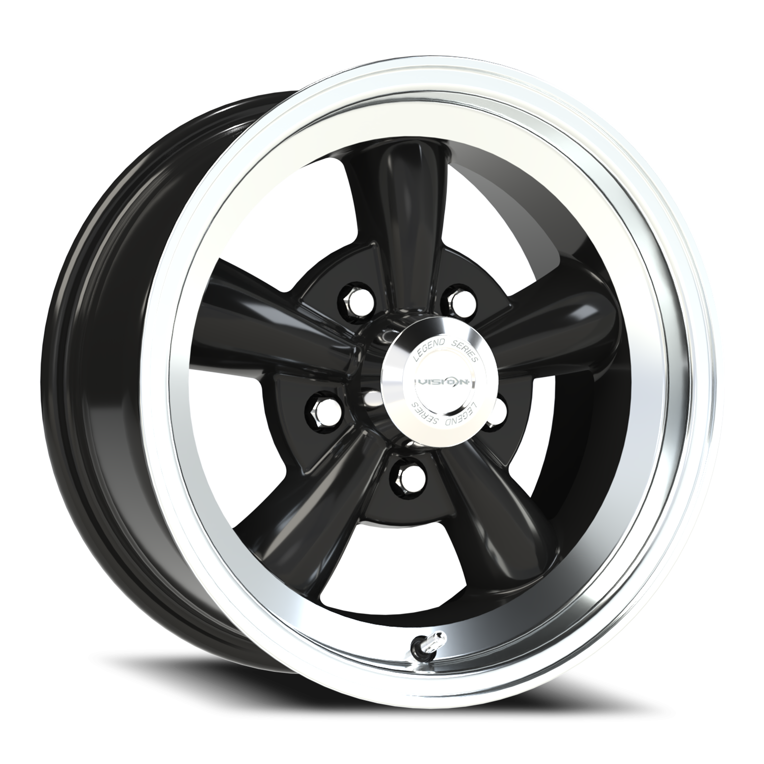 Vision American Muscle Legend C 15X7 -7 Gloss Black Machined Lip