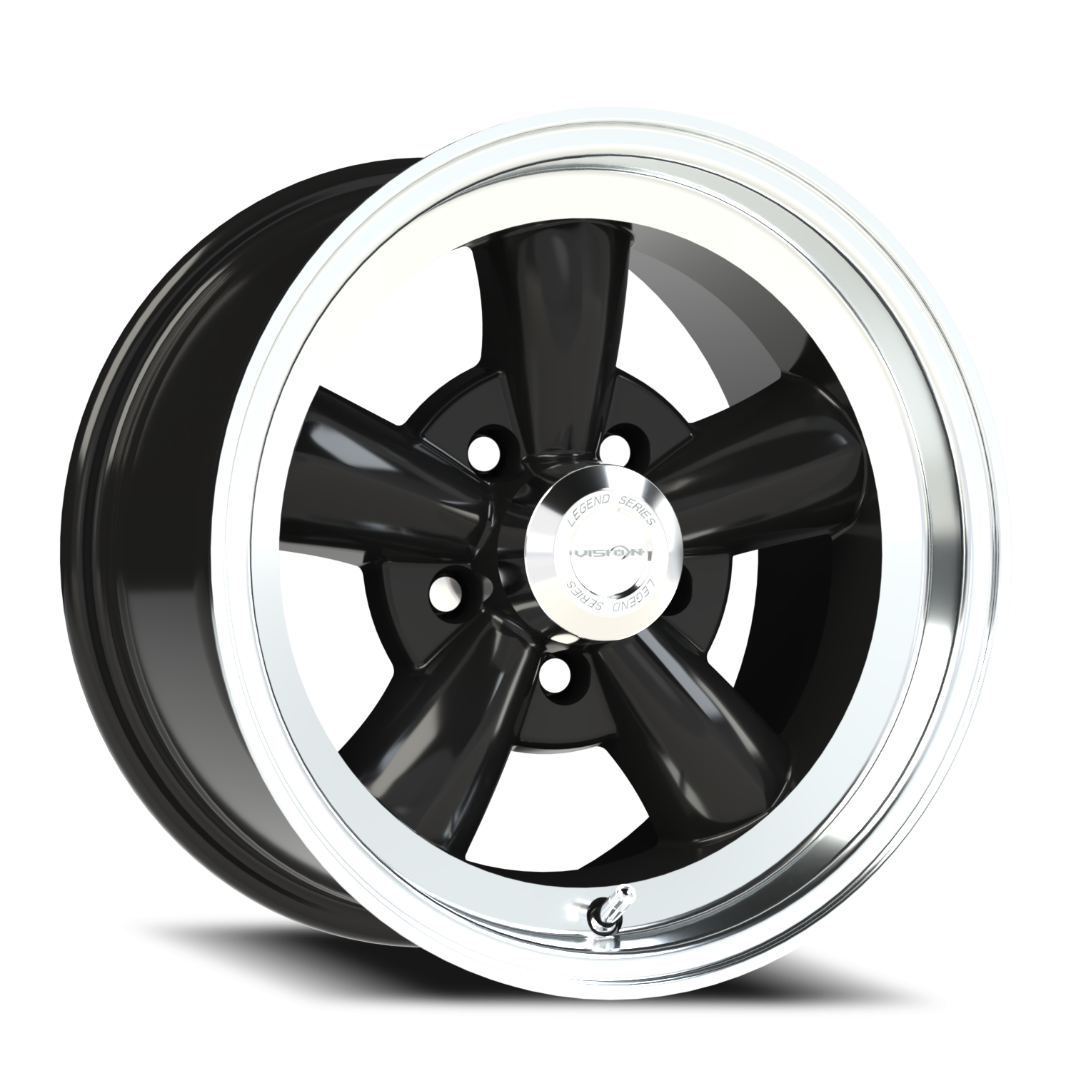 Vision American Muscle Legend C 15X8 +0 Gloss Black Machined Lip