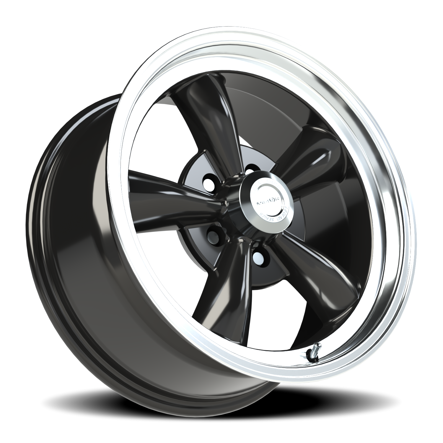 Vision American Muscle Legend C 17X8 +0 Gloss Black Machined Lip