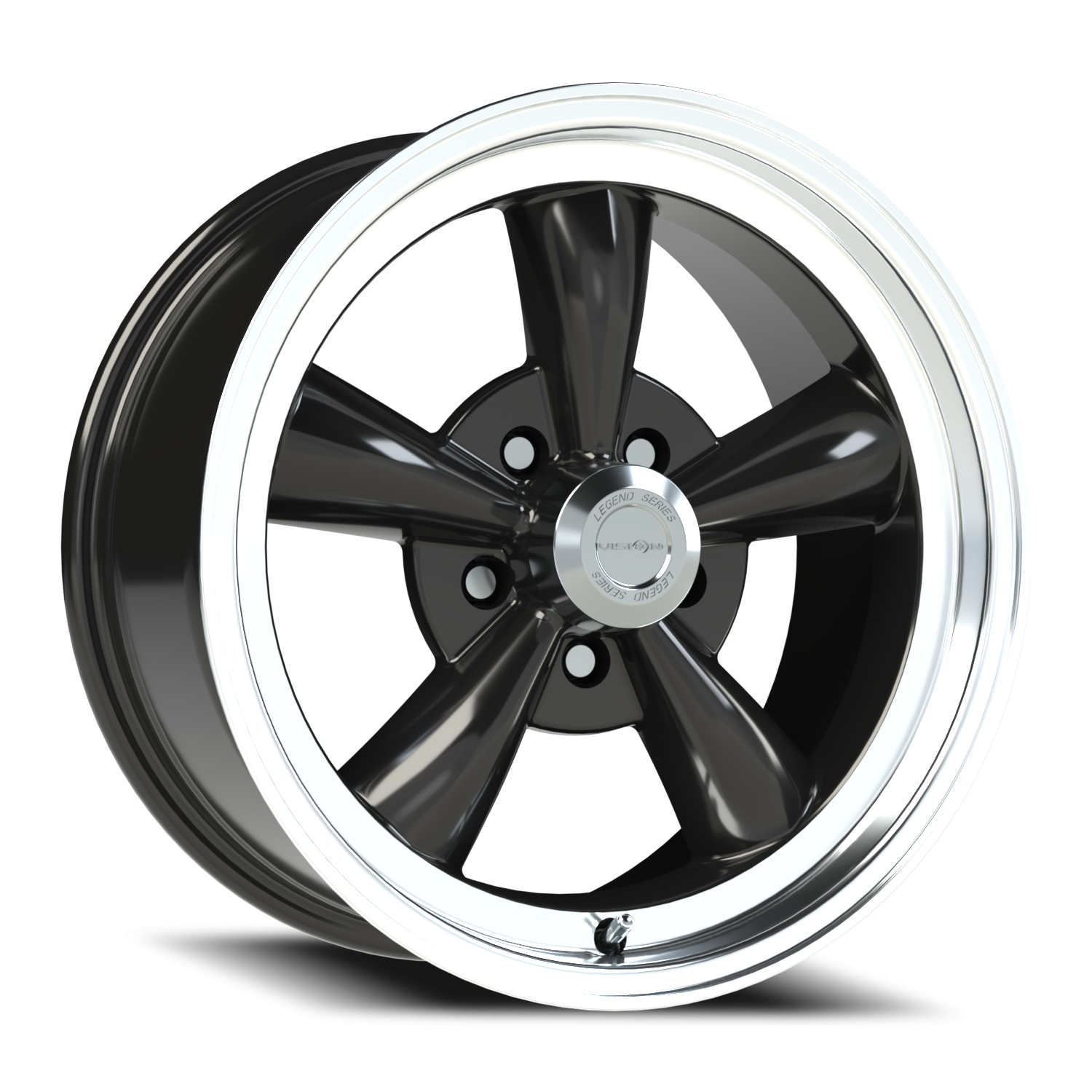 Vision American Muscle Legend C 17X8 +19 Gloss Black Machined Lip