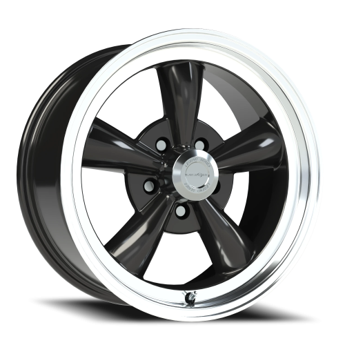 Vision American Muscle Legend C 17X9 +0 Gloss Black Machined Lip