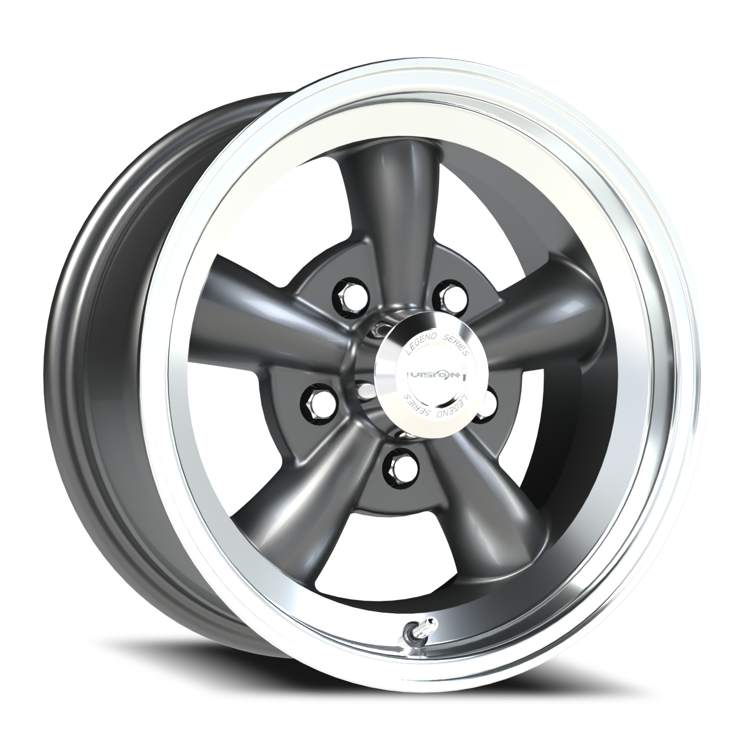 Vision American Muscle Legend C 15X7 +6 Gunmetal Machined Lip