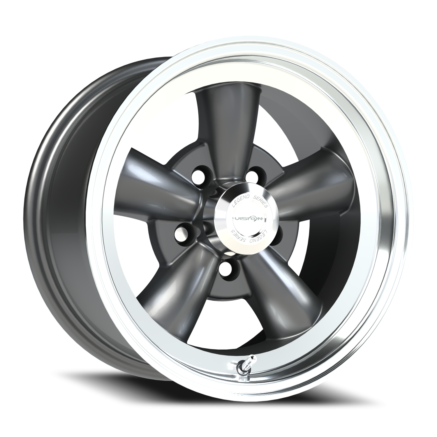 Vision American Muscle Legend C 15X8 +0 Gunmetal Machined Lip