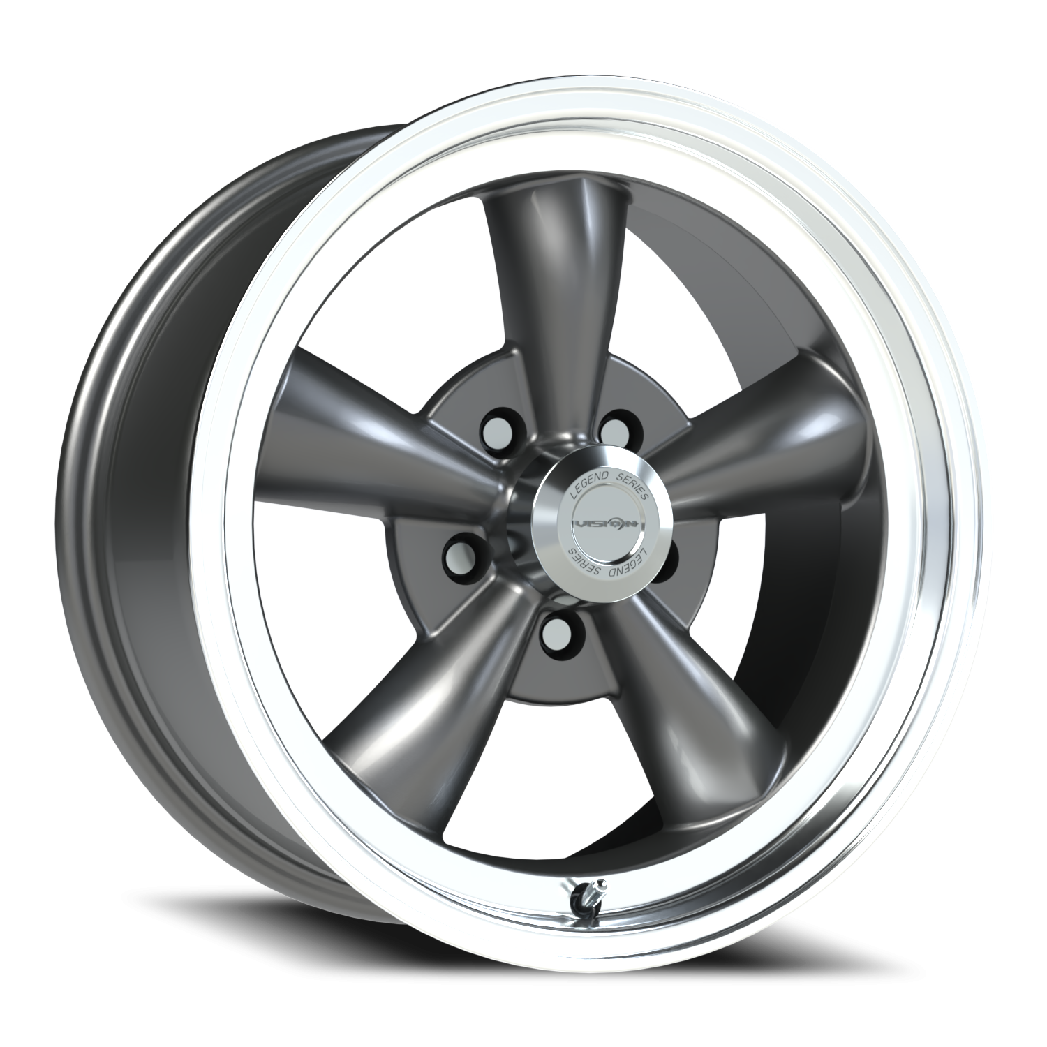 Vision American Muscle Legend C 17X8 +0 Gunmetal Machined Lip