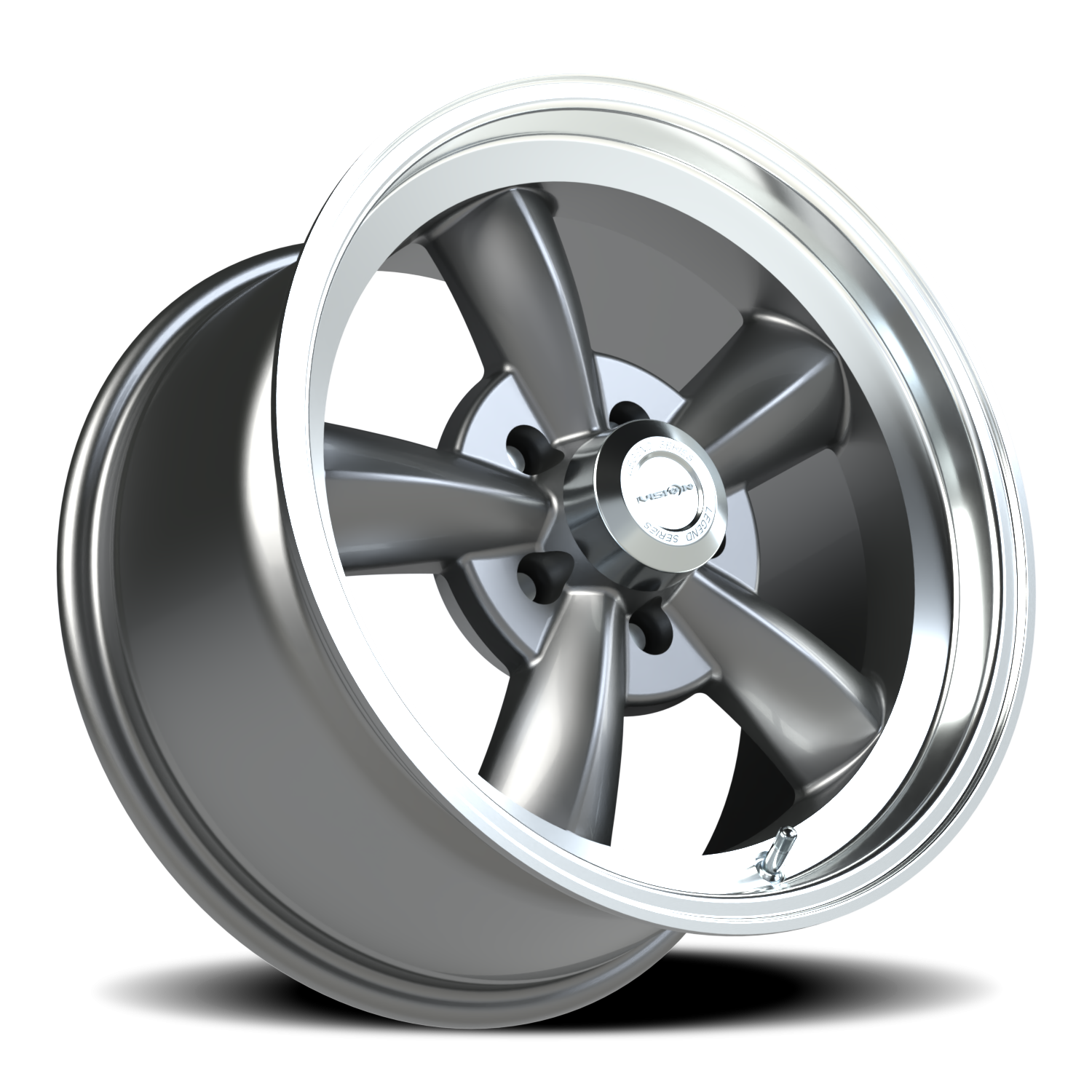 Vision American Muscle Legend C 17X9 +25 Gunmetal Machined Lip
