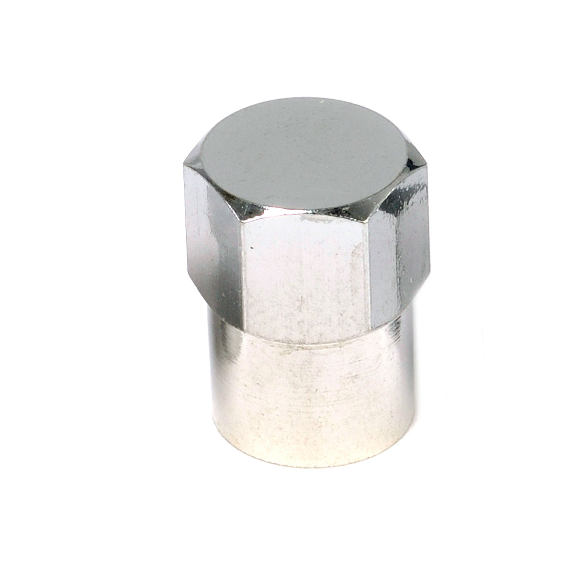 Long Skirt Hex-Head Valve Cap Chr Bx 100