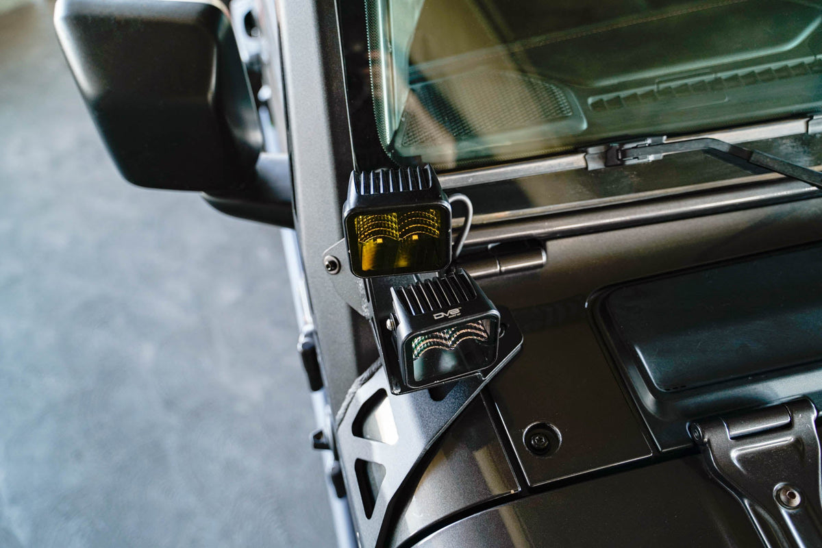 Jeep Wrangler JL & Gladiator JT A-Pillar Dual Light Pod Mounts