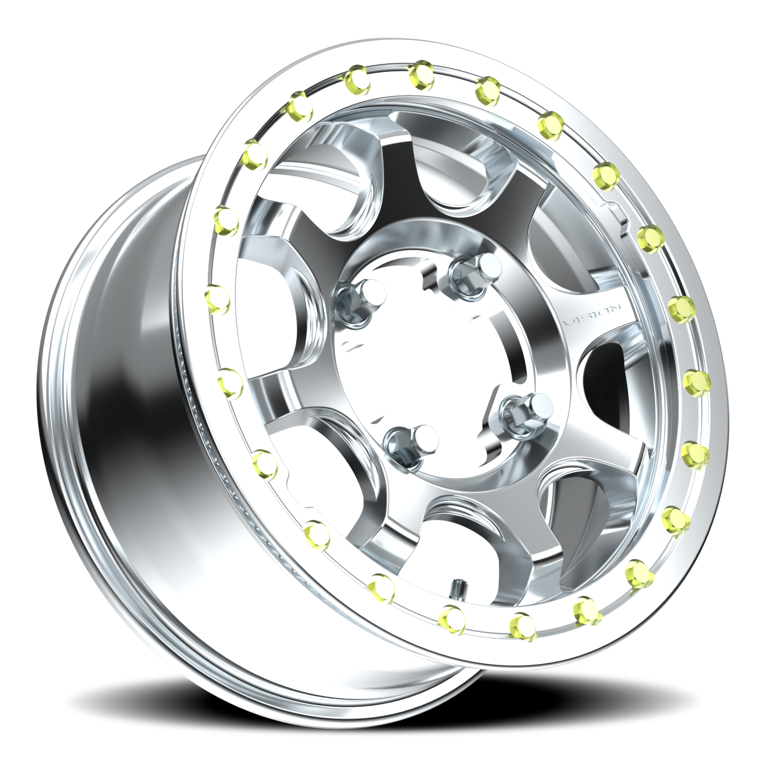 Vision ATV Flow UTV ACMF 15X7 +5.4 As-Cast Machined Face Machined Ring/Lip