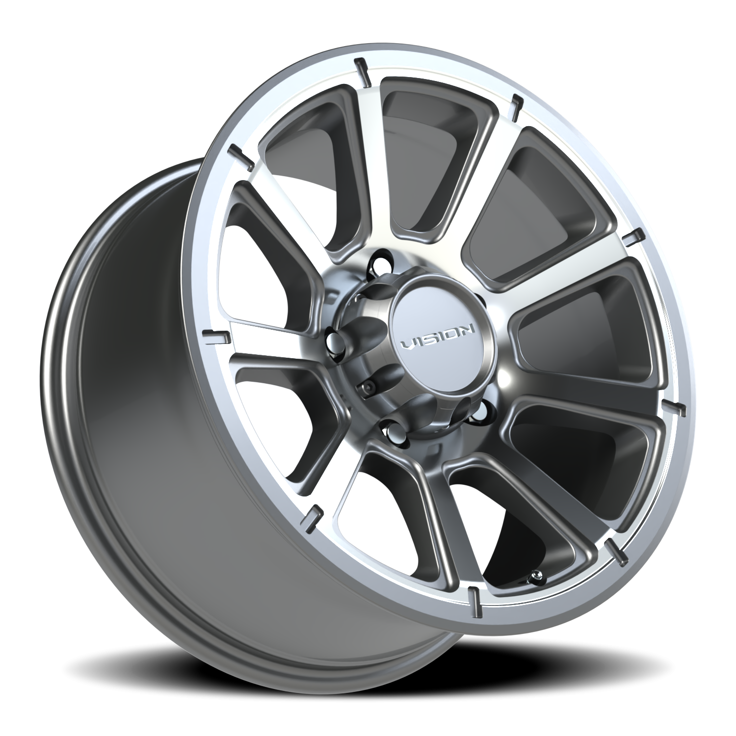 Vision Off-Road Turbine GMMF 18X9 +12 Gunmetal Machined Face