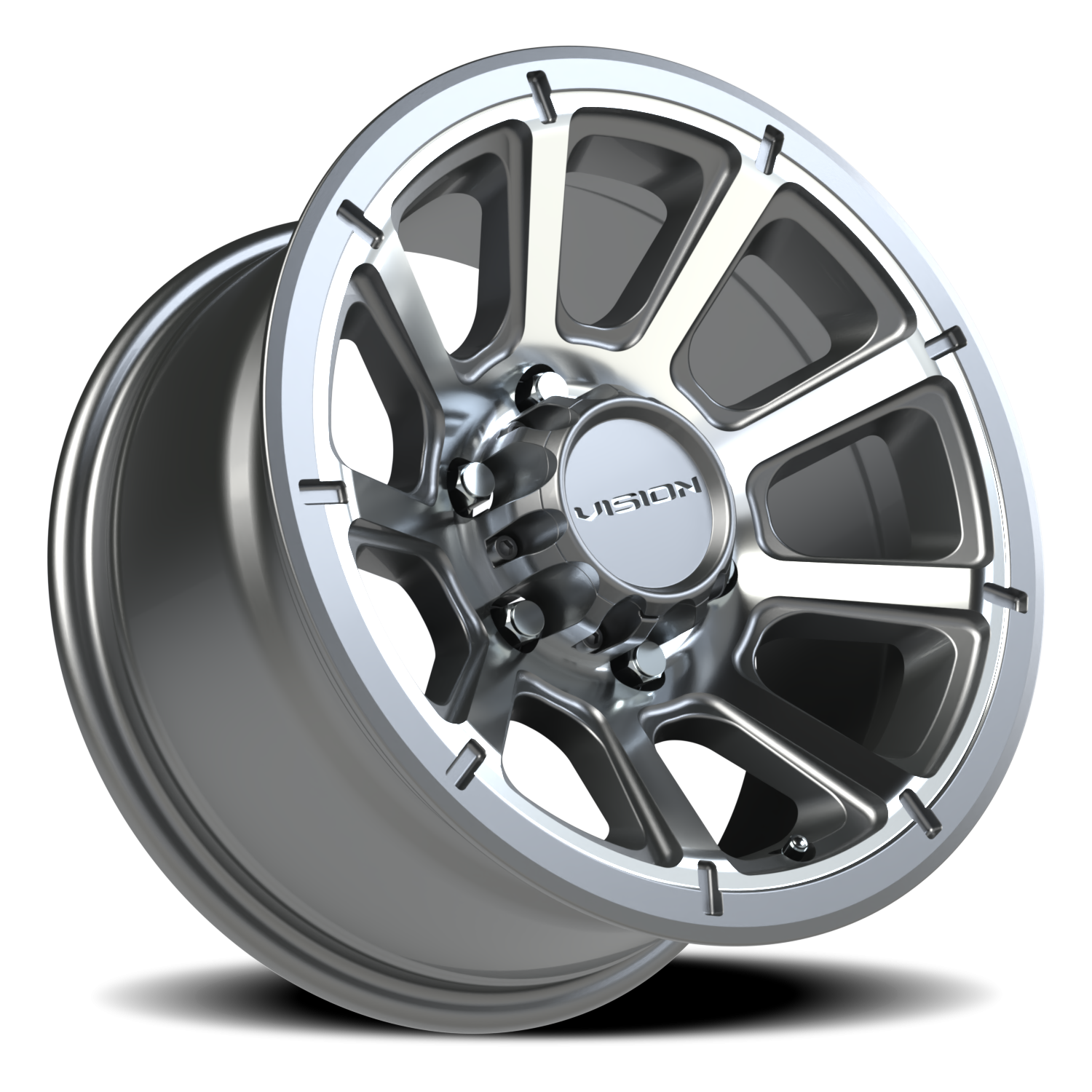 Vision Off-Road Turbine GMMF 16X8 +0 Gunmetal Machined Face
