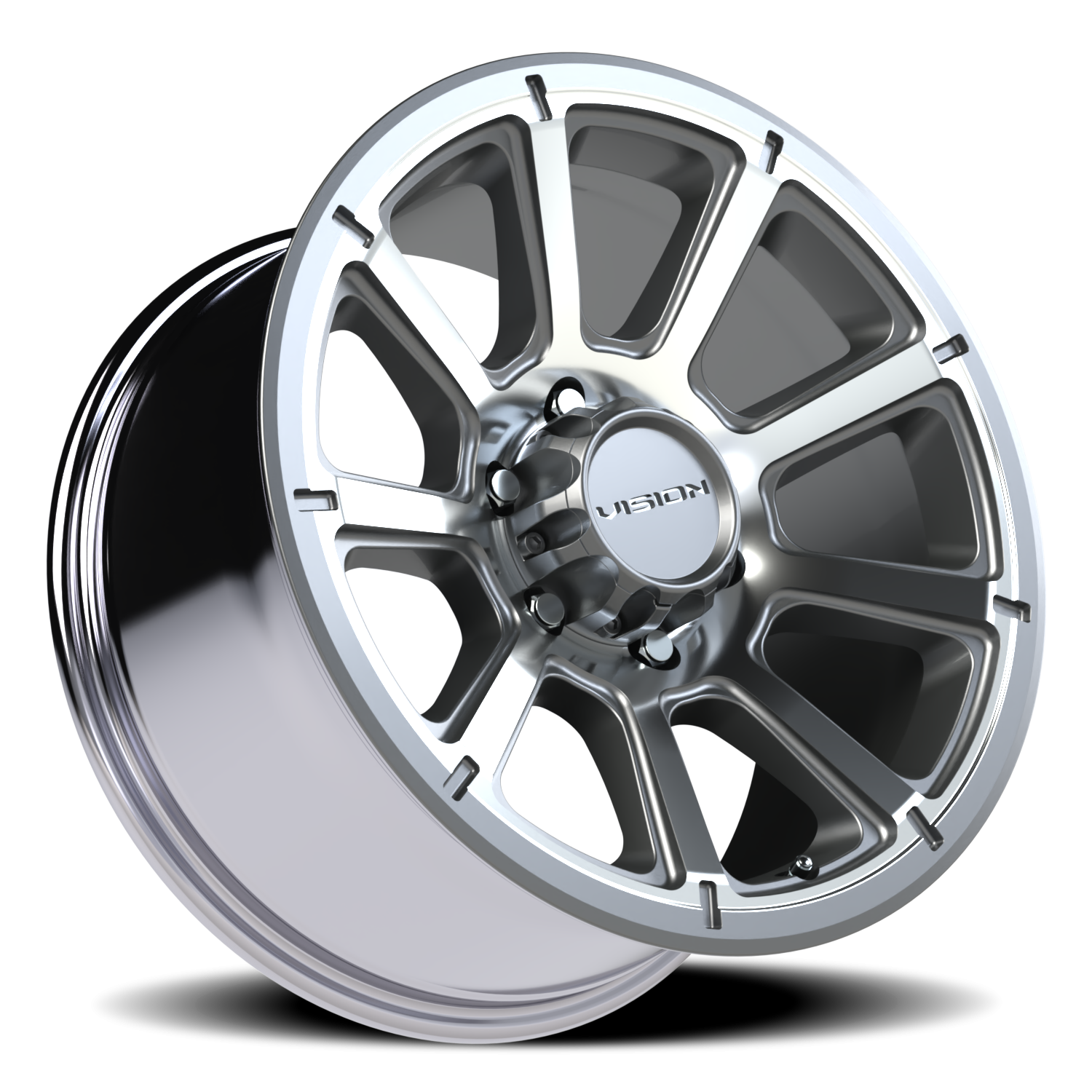 Vision Off-Road Turbine GMMF 18X9 +18 Gunmetal Machined Face