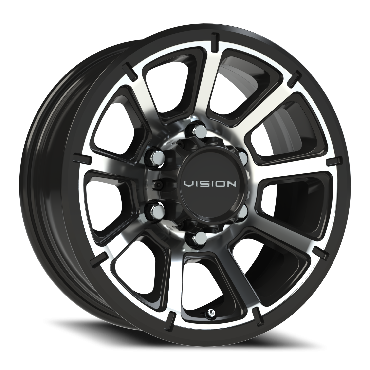 Vision HD Turbine GMMF 15X6 +0 Gloss Black Machined Face