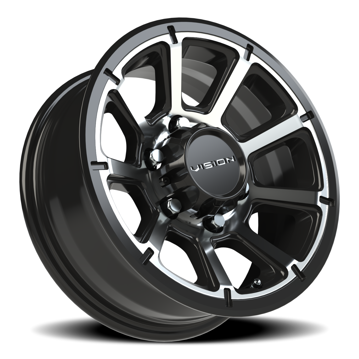 Vision HD Turbine GMMF 15X6 +0 Gloss Black Machined Face