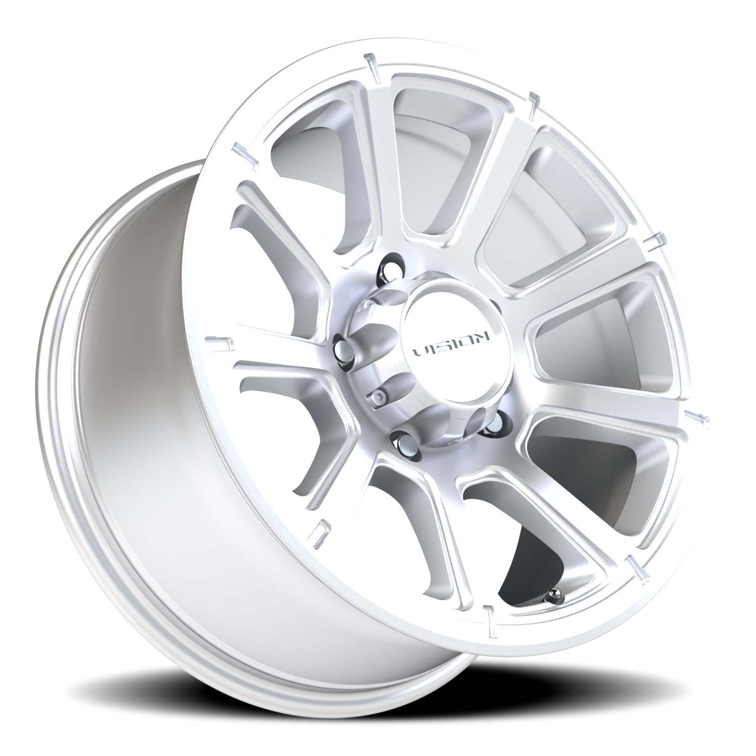 Vision Off-Road Turbine GMMF 18X9 +12 Winter Paint-Silver( Salt Resistant)