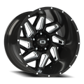 Vision Off-Road Spyder UTV GM 20X12 -51 Gloss Black Milled Spoke