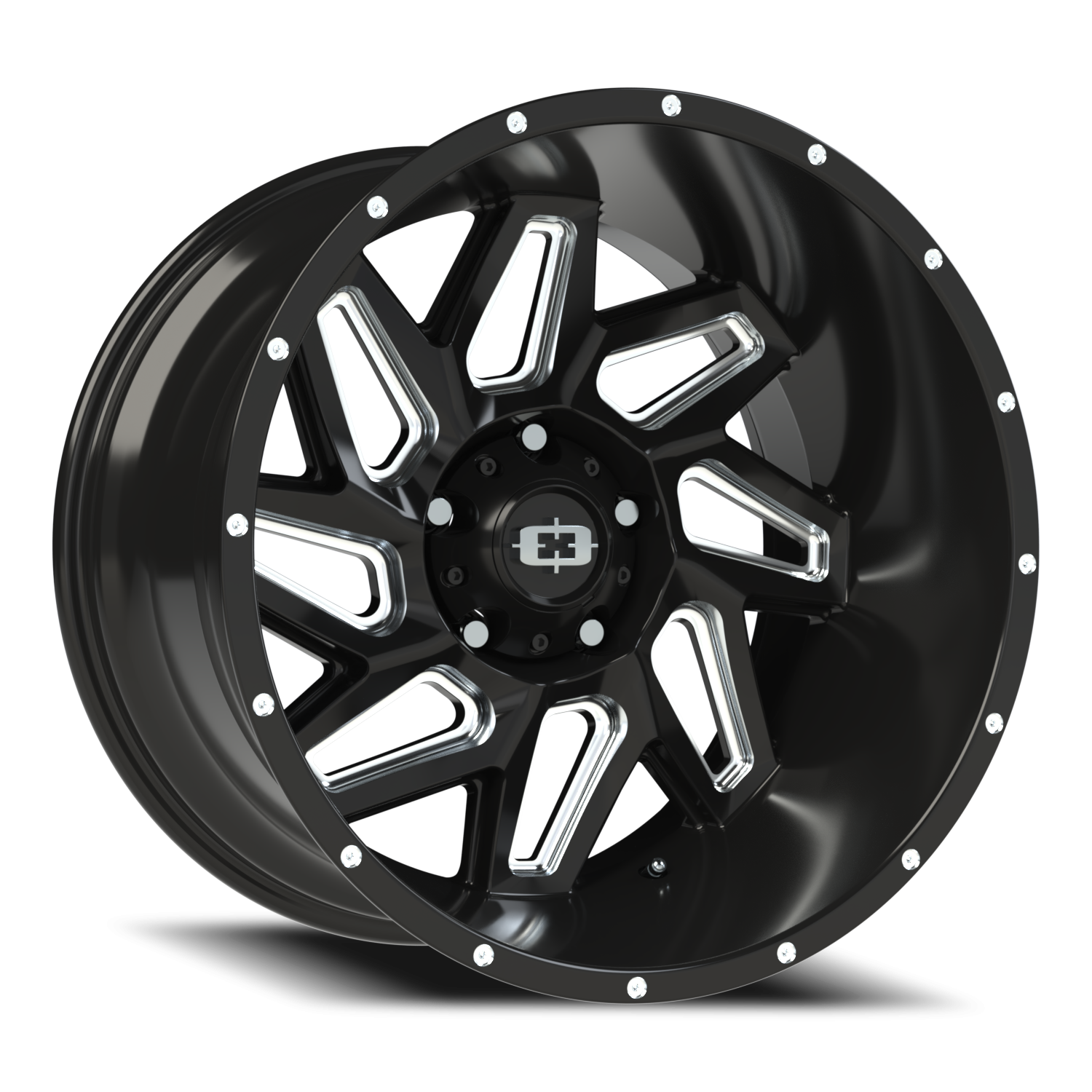 Vision Off-Road Spyder UTV GM 20X12 -51 Gloss Black Milled Spoke