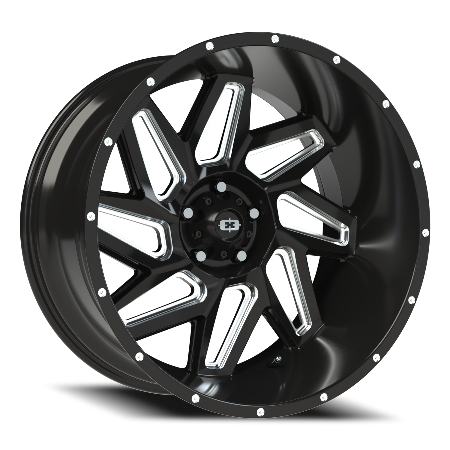 Vision Off-Road Spyder UTV GM 22X12 -51 Gloss Black Milled Spoke
