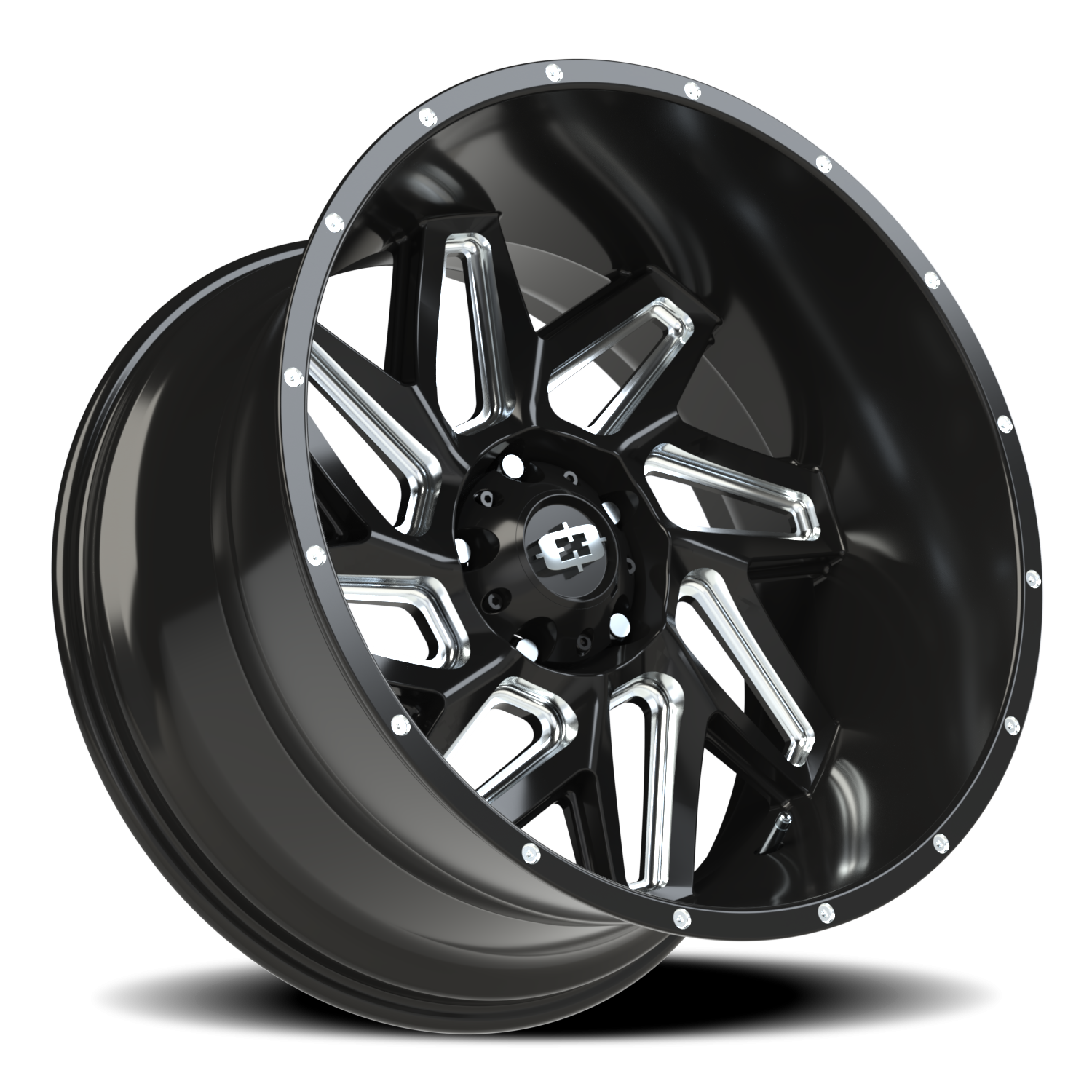 Vision Off-Road Spyder UTV GM 22X12 -51 Gloss Black Milled Spoke