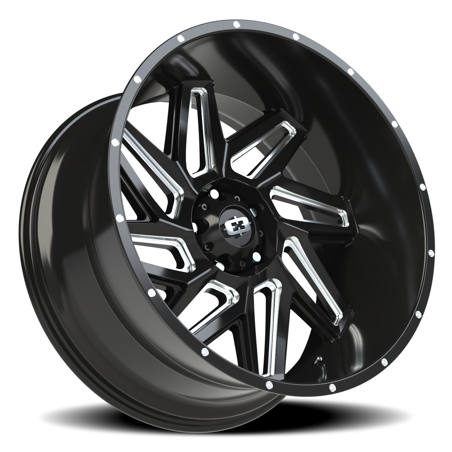Vision Off-Road Spyder UTV GM 24X12 -51 Gloss Black Milled Spoke