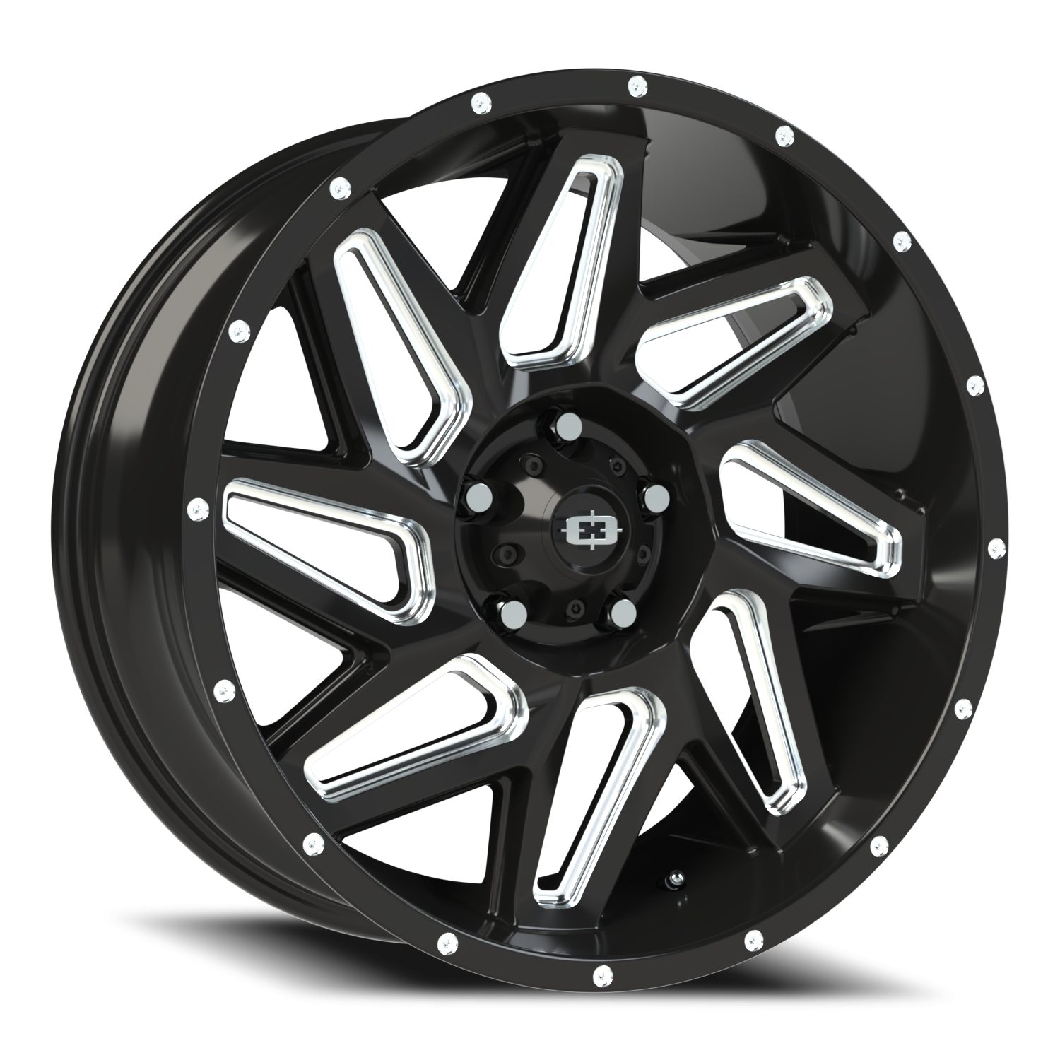 Vision Off-Road Spyder UTV GM 20X9 +10 Gloss Black Milled Spoke