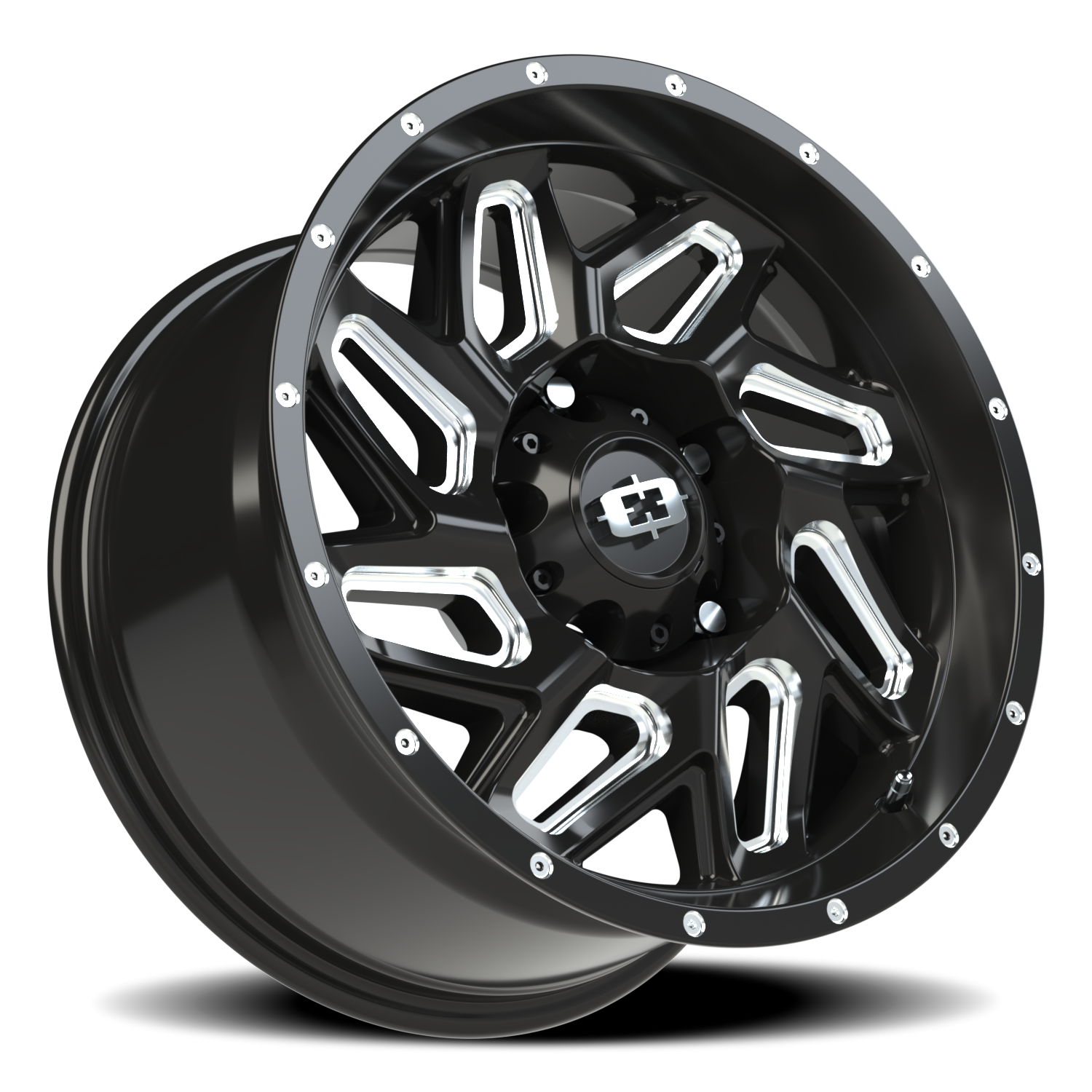 Vision Off-Road Spyder UTV GM 17X9 +12 Gloss Black Milled Spoke