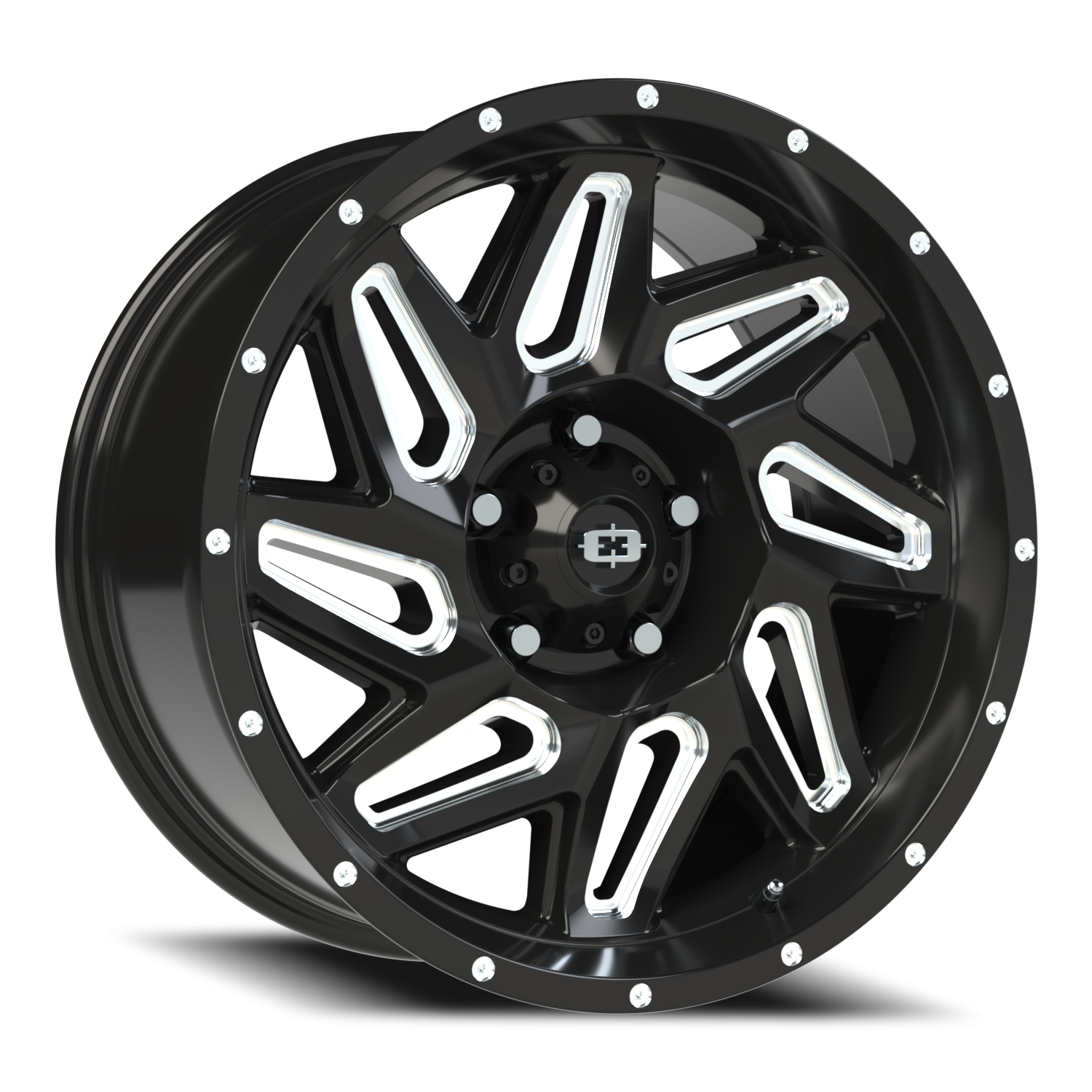 Vision Off-Road Spyder UTV GM 18X9 +12 Gloss Black Milled Spoke