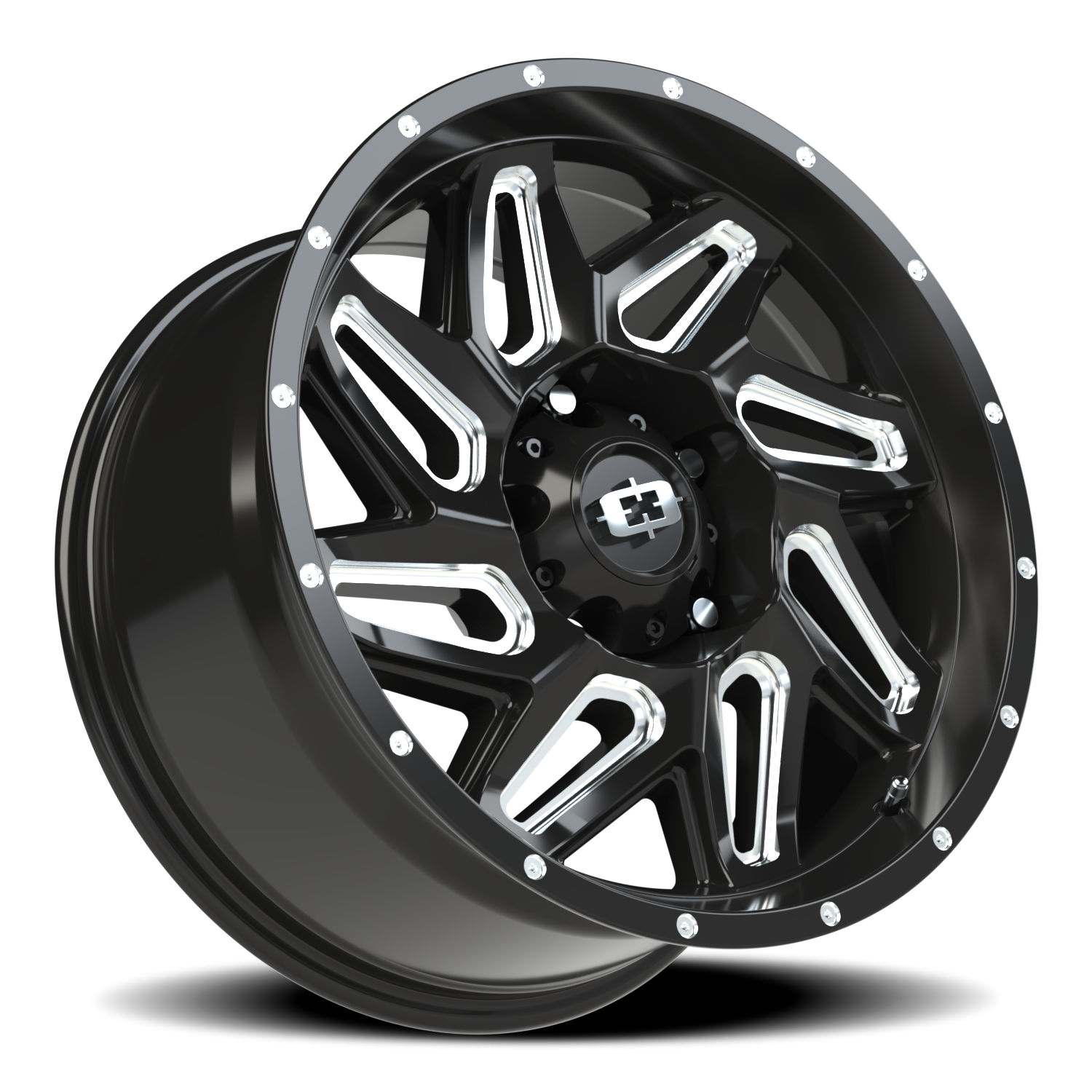 Vision Off-Road Spyder UTV GM 18X9 +12 Gloss Black Milled Spoke