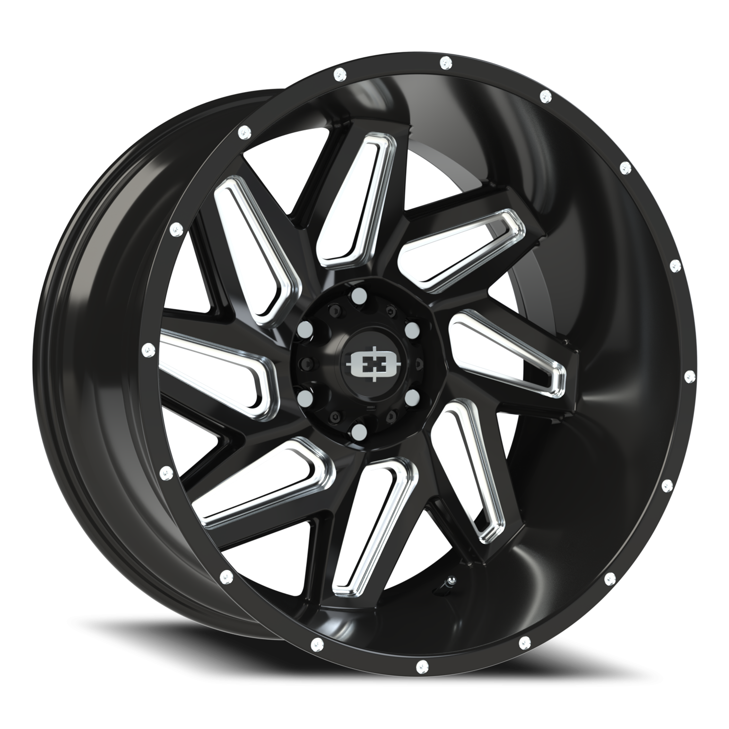 Vision Off-Road Spyder UTV GM 22X12 -57 Gloss Black Milled Spoke