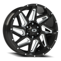 Vision Off-Road Spyder UTV GM 20X9 +0 Gloss Black Milled Spoke