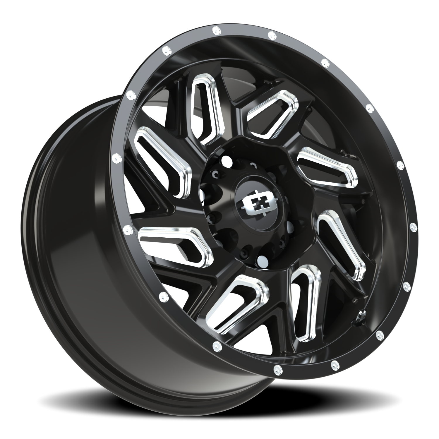 Vision Off-Road Spyder UTV GM 17X9 +12 Gloss Black Milled Spoke