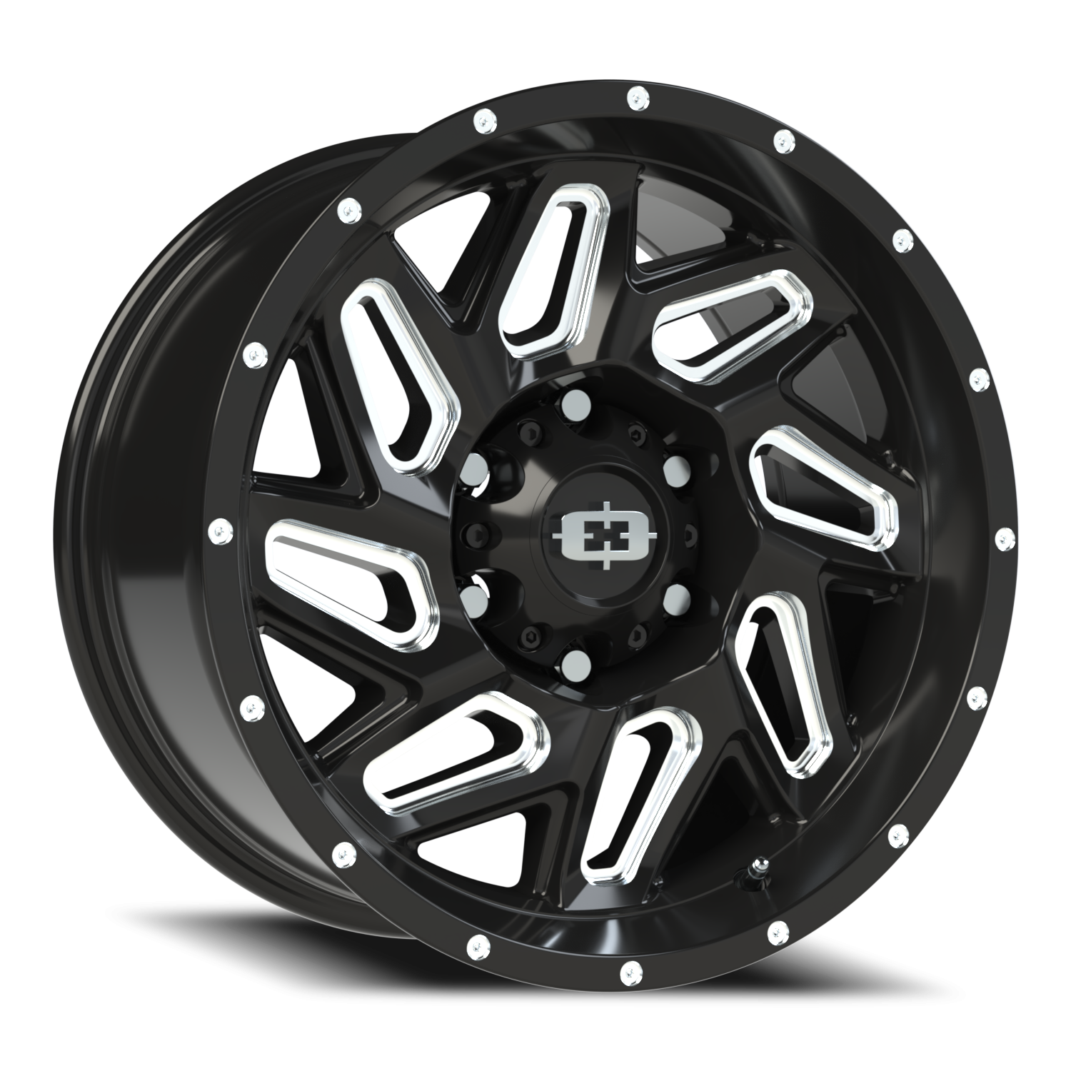 Vision Off-Road Spyder UTV GM 17X9 +12 Gloss Black Milled Spoke