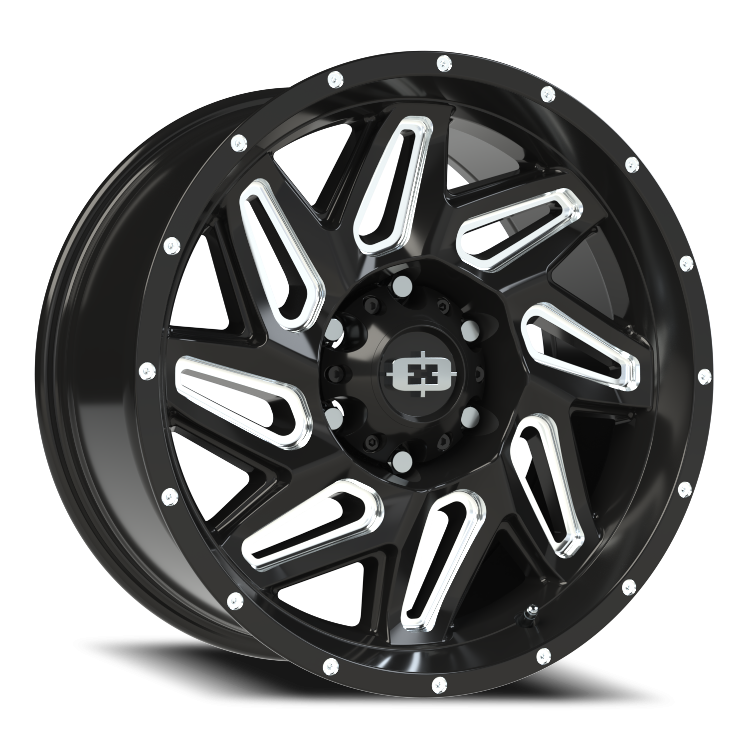 Vision Off-Road Spyder UTV GM 18X9 +12 Gloss Black Milled Spoke