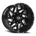 Vision Off-Road Spyder UTV GM 20X12 -51 Gloss Black Milled Spoke