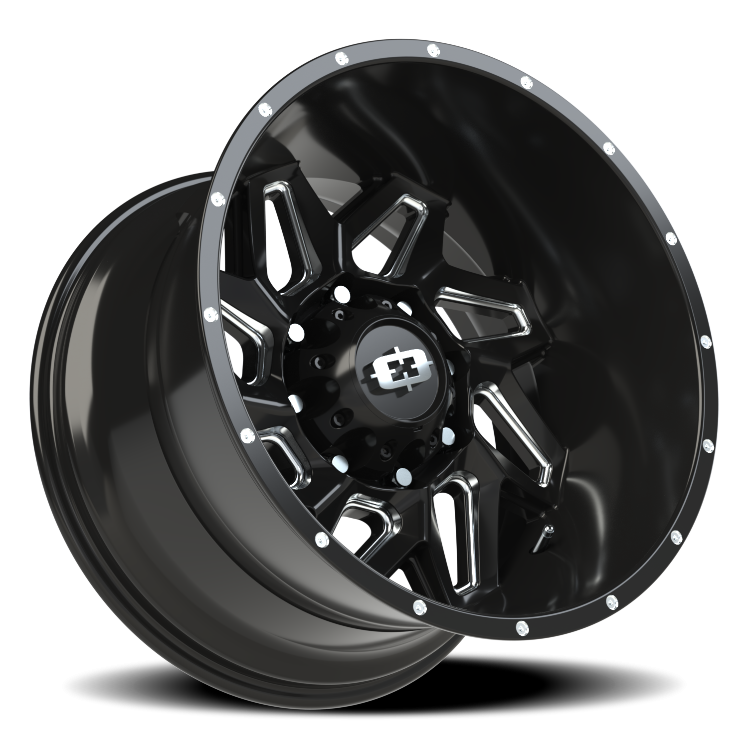 Vision Off-Road Spyder UTV GM 20X12 -51 Gloss Black Milled Spoke