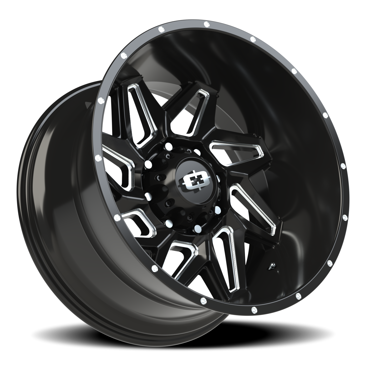 Vision Off-Road Spyder UTV GM 22X12 -51 Gloss Black Milled Spoke