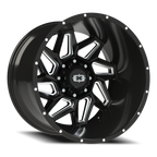 Vision Off-Road Spyder UTV GM 22X14 -76 Gloss Black Milled Spoke