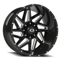 Vision Off-Road Spyder UTV GM 24X12 -51 Gloss Black Milled Spoke