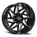 Vision Off-Road Spyder UTV GM 24X12 -51 Gloss Black Milled Spoke
