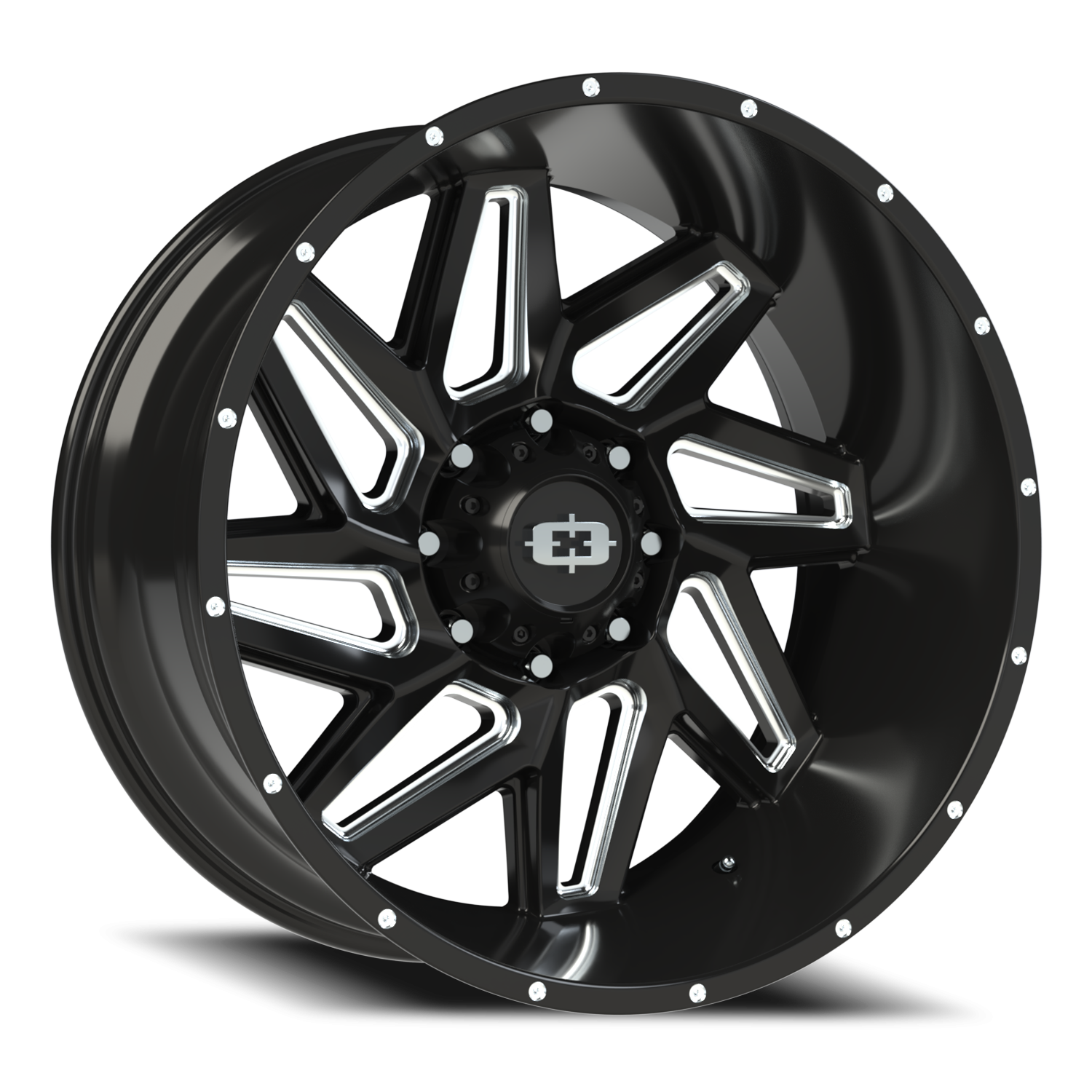 Vision Off-Road Spyder UTV GM 24X12 -51 Gloss Black Milled Spoke