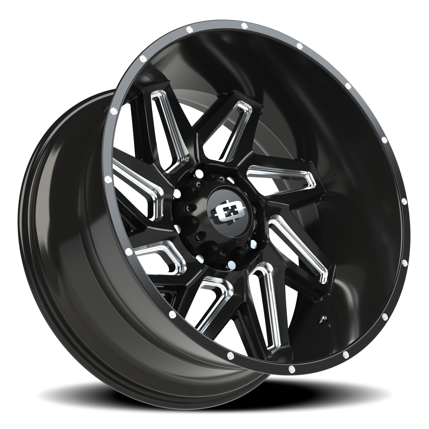 Vision Off-Road Spyder UTV GM 24X12 -51 Gloss Black Milled Spoke