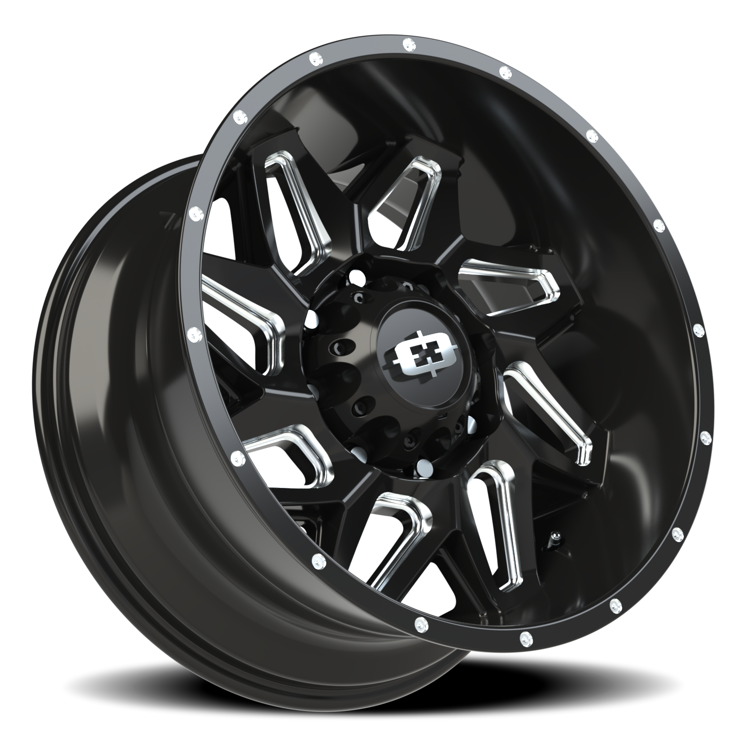 Vision Off-Road Spyder UTV GM 20X9 +12 Gloss Black Milled Spoke
