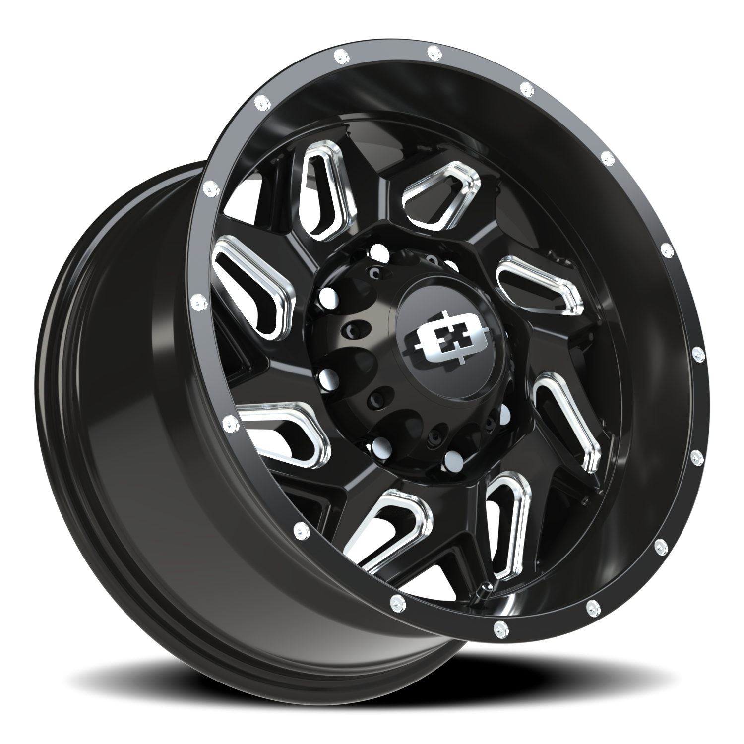 Vision Off-Road Spyder UTV GM 17X9 +12 Gloss Black Milled Spoke